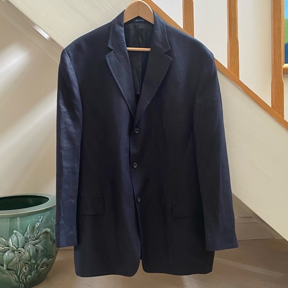 AUTHENTIC POLO RALPH LAUREN 3-BUTTON BLACK LINEN BLAZER SIZE XL NEW WITHOUT TAGS - Picture 3 of 17